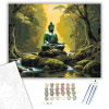 Számfestő.hu Meditáló Buddha a Természet Közepén - számfestő készlet – 60×70 cm (Keret nélkül)