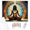 Számfestő.hu Meditáló Jógi Szent Geometriával - számfestő készlet – 40×50 cm (Keretre feszítve)