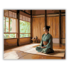 Számfestő.hu Meditáló Nő Tradicionális Dojóban - számfestő készlet