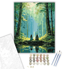 Számfestő.hu Meditáló Nők Erdőtisztáson - számfestő készlet – 60×70 cm (Keretre feszítve) kreatív és készségfejlesztő