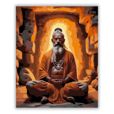 Számfestő.hu Meditáló Sadhu a Barlangban - számfestő készlet kreatív és készségfejlesztő