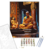 Számfestő.hu Meditáló Szerzetes Buddha Szoborral - számfestő készlet – 40×50 cm (Keretre feszítve)