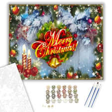 Számfestő.hu Merry Christmas - számfestő készlet – 40×50 cm (Keretre feszítve) kreatív és készségfejlesztő