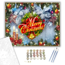 Számfestő.hu Merry Christmas - számfestő készlet – 60×70 cm (Keretre feszítve) kreatív és készségfejlesztő