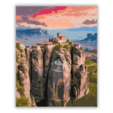 Számfestő.hu Meteora Kolostorai Naplementében - számfestő készlet kreatív és készségfejlesztő
