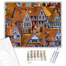 Számfestő.hu Mézeskalács falu- számfestő készlet – 60×70 cm (Keretre feszítve) kreatív és készségfejlesztő