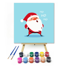 Számfestő.hu Mikulás énekel - gyerek számfestő készlet – 20×20 cm (Keretre feszítve) kreatív és készségfejlesztő