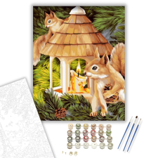 Számfestő.hu Mókus ház - számfestő készlet – 40×50 cm (Keretre feszítve) kreatív és készségfejlesztő