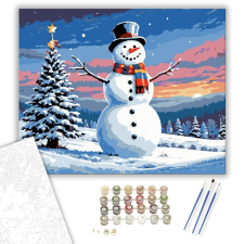 Számfestő.hu Mosolygó Téli Vidámság - számfestő készlet – 40×50 cm (Keretre feszítve) kreatív és készségfejlesztő