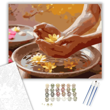 Számfestő.hu Mudrás Kézmozdulat Virágszirmokkal - számfestő készlet – 50×60 cm (Keret nélkül) kreatív és készségfejlesztő