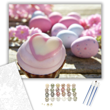 Számfestő.hu Muffin - húsvéti számfestő készlet – 40×50 cm (Keretre feszítve) kreatív és készségfejlesztő