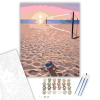 Számfestő.hu Napfelkeltés Tengerparti Röplabdapálya - számfestő készlet – 40×50 cm (Keretre feszítve)
