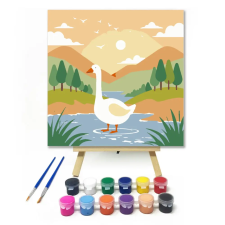 Számfestő.hu Napfényes tavaszi tópart - gyerek számfestő készlet – 40×40 cm (Keret nélkül) kreatív és készségfejlesztő