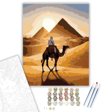 Számfestő.hu Napkelte a Gízai Piramisoknál - számfestő készlet – 40×50 cm (Keretre feszítve) kreatív és készségfejlesztő
