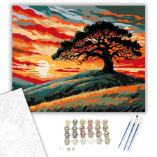 Számfestő.hu Naplemente Fája - számfestő készlet – 60×70 cm (Keretre feszítve) kreatív és készségfejlesztő