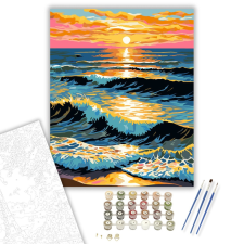 Számfestő.hu Naplemente Hullámai - számfestő készlet – 40×50 cm (Keretre feszítve) kreatív és készségfejlesztő