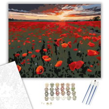 Számfestő.hu Naplemente Pipacsmező - számfestő készlet – 40×50 cm (Keretre feszítve) kreatív és készségfejlesztő