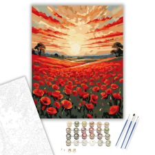 Számfestő.hu Naplemente Pipacsmező - számfestő készlet – 40×50 cm (Keretre feszítve) kreatív és készségfejlesztő