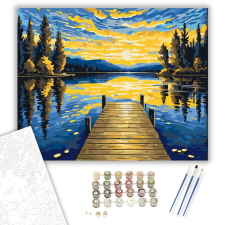 Számfestő.hu Naplemente Tükröződése - számfestő készlet – 40×50 cm (Keretre feszítve) kreatív és készségfejlesztő