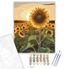Számfestő.hu Naplementében Álló Napraforgó - számfestő készlet – 40×50 cm (Keretre feszítve) kreatív és készségfejlesztő