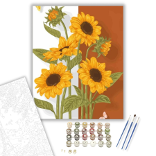 Számfestő.hu Napraforgó - számfestő készlet – 40×50 cm (Keretre feszítve) kreatív és készségfejlesztő
