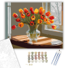 Számfestő.hu Narancs és Piros Tulipáncsokor - számfestő készlet – 40×50 cm (Keretre feszítve)
