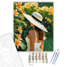 Számfestő.hu Narancssárga Liliomok Kertje - számfestő készlet – 60×70 cm (Keret nélkül) kreatív és készségfejlesztő