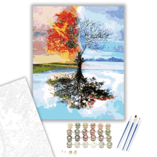 Számfestő.hu Négy Évszak - számfestő készlet – 40×50 cm (Keretre feszítve) kreatív és készségfejlesztő
