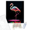 Számfestő.hu Neon Flamingó és Csillogó Textúrák - számfestő készlet – 60×70 cm (Keretre feszítve)