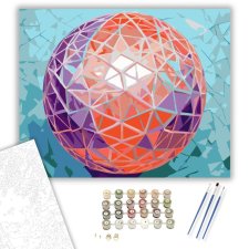 Számfestő.hu Neon Geometrikus Gömb - számfestő készlet – 40×50 cm (Keretre feszítve) kreatív és készségfejlesztő