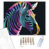 Számfestő.hu Neon Színátmenetek Zebra Portré - számfestő készlet – 50×60 cm (Keret nélkül)