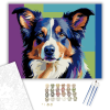 Számfestő.hu Neon Színű Border Collie - számfestő készlet – 40×50 cm (Keretre feszítve)