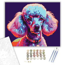Számfestő.hu Neon Színű Poodle - számfestő készlet – 50×60 cm (Keret nélkül) kreatív és készségfejlesztő