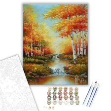 Számfestő.hu Nyárfa a folyóparton - számfestő készlet – 40×50 cm (Keretre feszítve) kreatív és készségfejlesztő