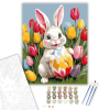 Számfestő.hu Nyuszi Tulipánok Között - számfestő készlet – 50×60 cm (Keretre feszítve)