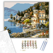 Számfestő.hu Olasz Tengerparti Város - számfestő készlet – 40×50 cm (Keretre feszítve) kreatív és készségfejlesztő