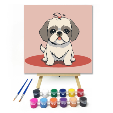 Számfestő.hu Ölelnivaló kisugárzás - gyerek számfestő készlet – 20×20 cm (Keretre feszítve) kreatív és készségfejlesztő