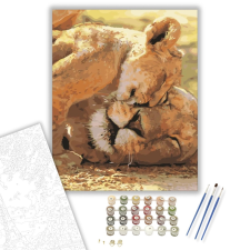 Számfestő.hu Oroszlán szeretet - számfestő készlet – 40×50 cm (Keretre feszítve) kreatív és készségfejlesztő