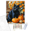 Számfestő.hu Őszi fekete macska és tökök - számfestő készlet – 40×50 cm (Keretre feszítve)
