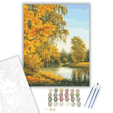 Számfestő.hu Őszi folyópart - számfestő készlet – 40×50 cm (Keretre feszítve) kreatív és készségfejlesztő