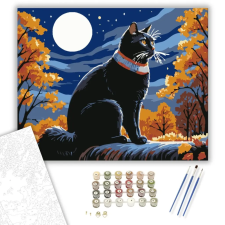 Számfestő.hu Őszi Holdfény Macskaszemmel - számfestő készlet – 50×60 cm (Keretre feszítve) kreatív és készségfejlesztő