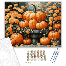 Számfestő.hu Őszi Tök és Virágzás - számfestő készlet – 40×50 cm (Keretre feszítve) kreatív és készségfejlesztő