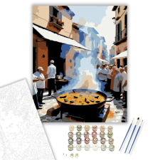 Számfestő.hu Paella Főzés Valenciában - számfestő készlet – 40×50 cm (Keretre feszítve) kreatív és készségfejlesztő