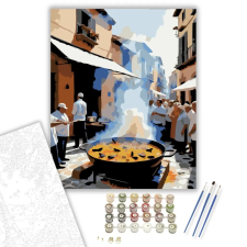 Számfestő.hu Paella Főzés Valenciában - számfestő készlet – 50×60 cm (Keret nélkül) kreatív és készségfejlesztő