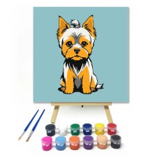 Számfestő.hu Pici yorki - gyerek számfestő készlet – 30×30 cm (Keret nélkül) kreatív és készségfejlesztő