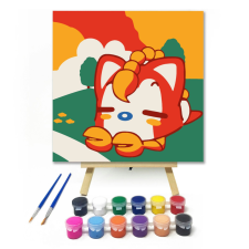 Számfestő.hu Pihenés - gyerek számfestő készlet – 20×20 cm (Keretre feszítve) kreatív és készségfejlesztő