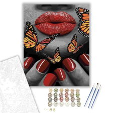 Számfestő.hu Pillangós száj - számfestő készlet – 40×50 cm (Keretre feszítve) kreatív és készségfejlesztő