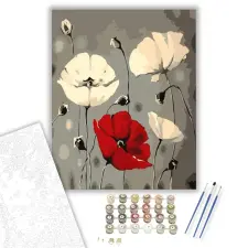 Számfestő.hu Pipacsok - számfestő készlet – 50×60 cm (Keretre feszítve) kreatív és készségfejlesztő