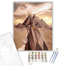 Számfestő.hu Piramisok - számfestő készlet – 40×50 cm (Keretre feszítve) kreatív és készségfejlesztő