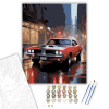 Számfestő.hu Piros Klasszikus Dodge Charger Éjszakai Városi Utcán - számfestő készlet – 40×50 cm (Keretre feszítve)